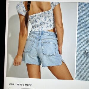 BRAND NEW W/TAGS! FROM GARAGE VINTAGE CUT-OFF DENIM SHORTS PEARL BLUE SZ.07/28
